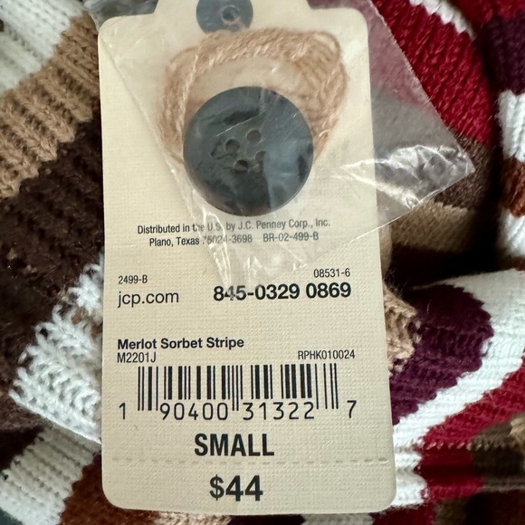 (NWT) ST JOHN’S BAY Women’s Striped Multicolor Round Neck Sweater Top-Size SMALL - Picture 5 of 8